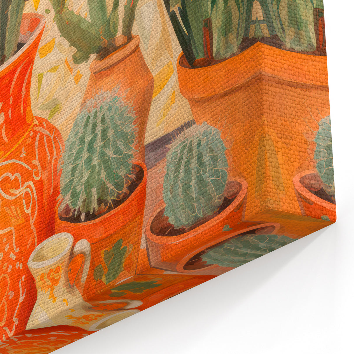 Maximalist Wall Art: Vibrant Cacti and Pottery for Eclectic Home Decor