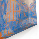 Maximalist Wall Art: Bold Blue and Orange Portrait for Eclectic Spaces