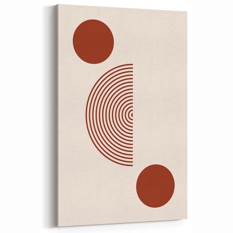 Bohemian Wall Art - Bold Rust Geometric Boho Chic Canvas Decor