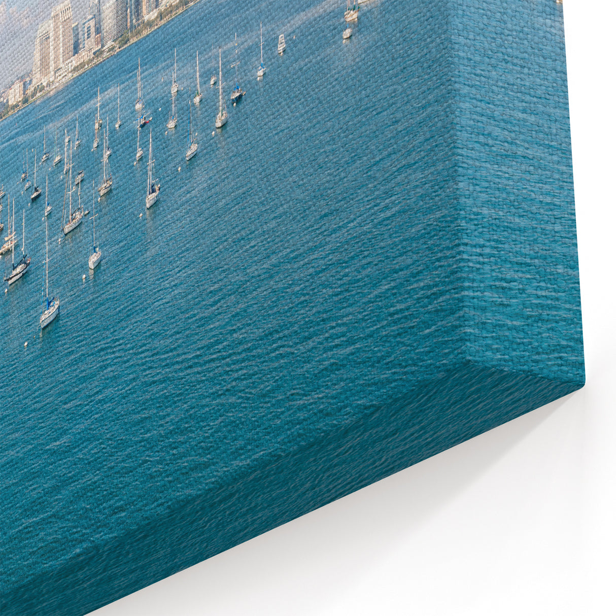 San Diego Harbor Wall Art – Sunlit Cityscape and Sailboats Decor