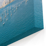 San Diego Harbor Wall Art – Sunlit Cityscape and Sailboats Decor