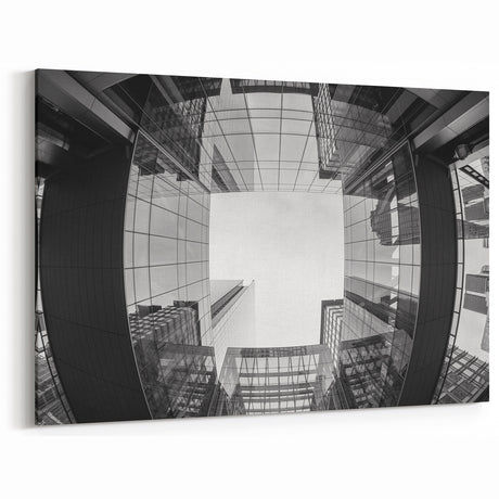 Modern Charlotte Architecture – Black and White Urban Cityscape Wall Art