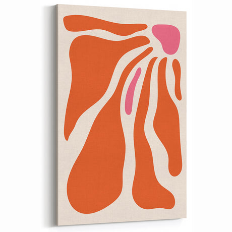 Bohemian Wall Art - Abstract Orange and Pink Flowing Boho Canvas Print