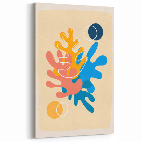 Boho Wall Art - Multicolor Abstract Bohemian Canvas Print for Interiors