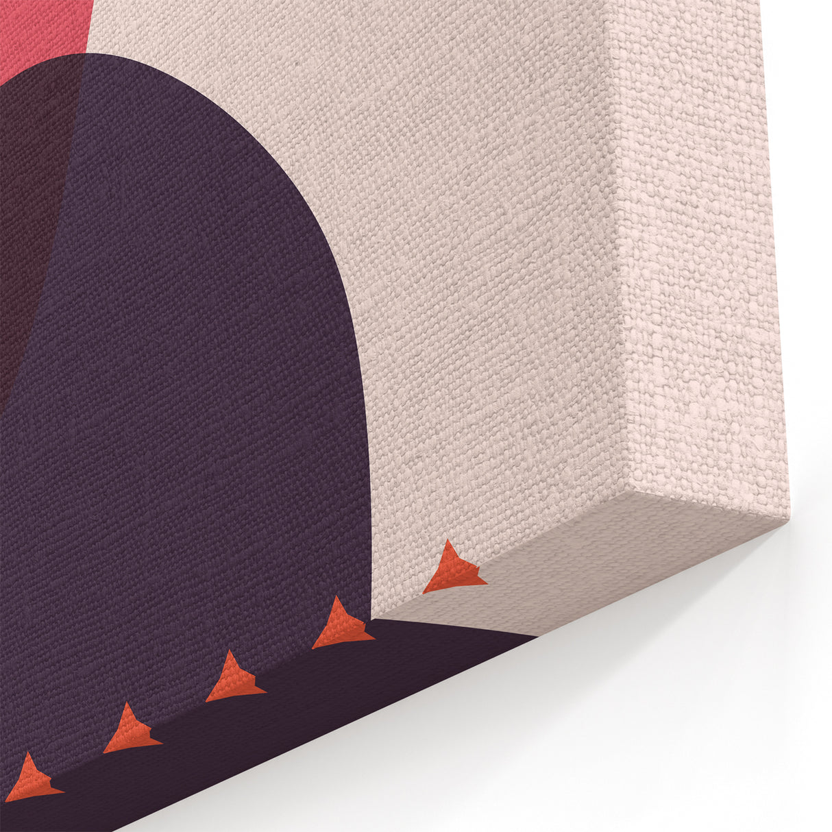 Boho Wall Art - Abstract Red and Pink Geometric Canvas Print for Interiors