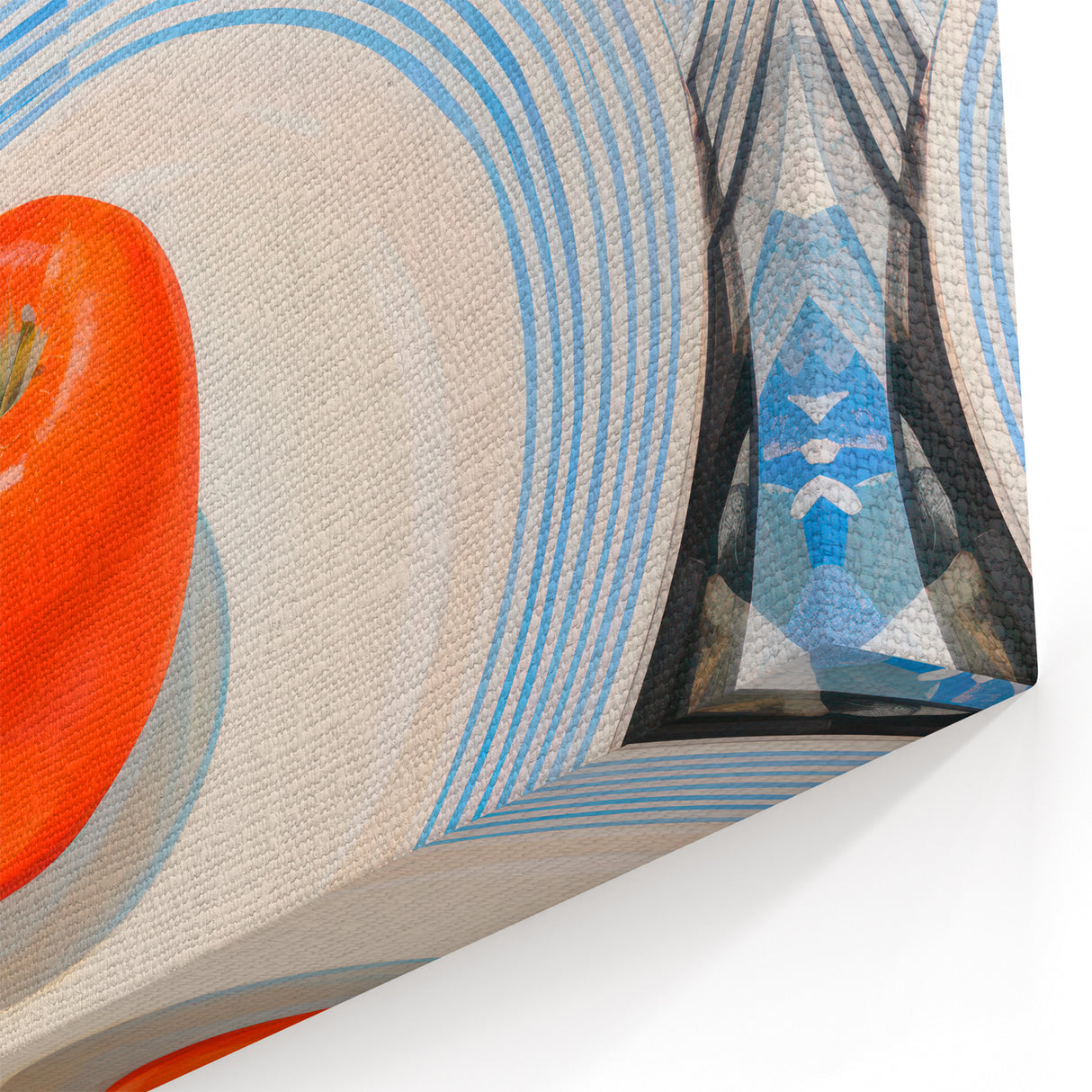Maximalist Still Life Wall Art with Bold Apple and Plate Eclectic Design