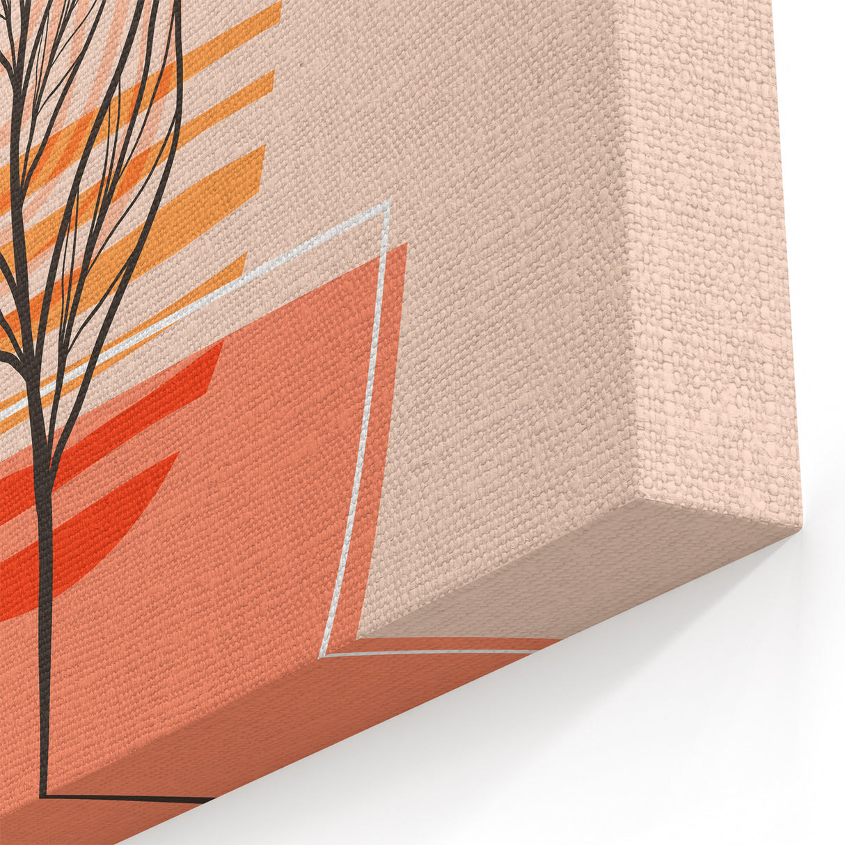 Abstract Boho Wall Art - Earthy Tones with Nature-Inspired Sun Design