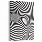 Optical Illusion Art - Black and White Geometric Spiral Design