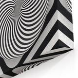 Hypnotic Spiral and Geometric Stripes - Optical Illusion Wall Art