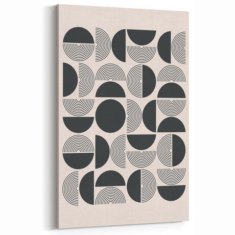 Bohemian Wall Art - Black & White Geometric Boho Decor Canvas