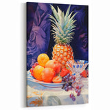 Maximalist Still Life Wall Art with Bold Pineapple and Vibrant Fruit Display