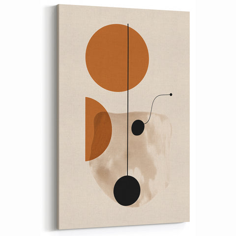 Modern Bohemian Wall Art - Geometric Boho Decor Canvas with Warm Earthy Tones