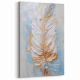 Golden Feather Glam Wall Art - Luxury Metallic and Chic Home Decor Piece
