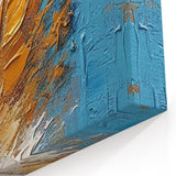 Elegant Blue and Gold Feather Art - Glam Wall Art for Luxury Interiors