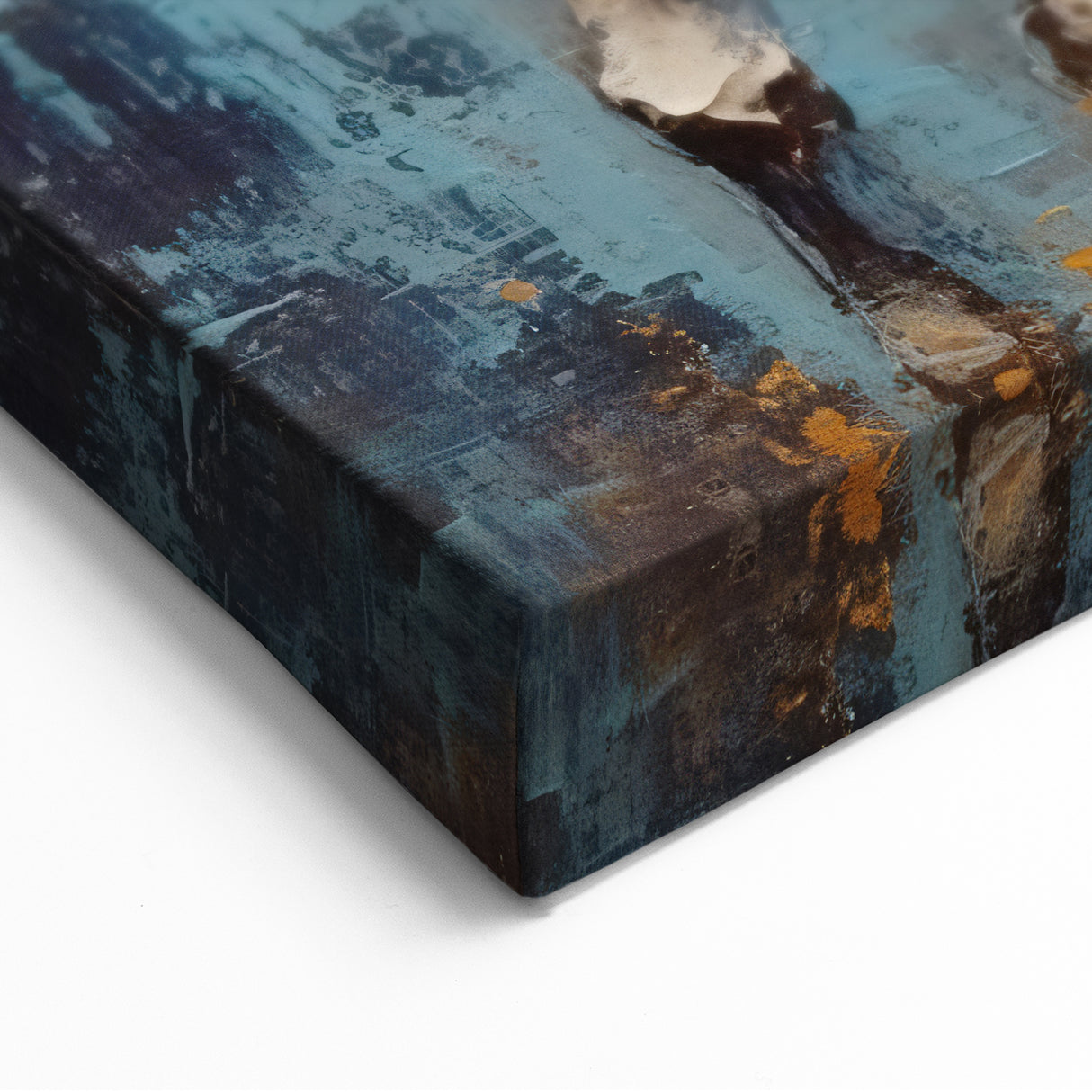 Dynamic Running Horse Glam Wall Art - Luxury Blue and Gold Decor