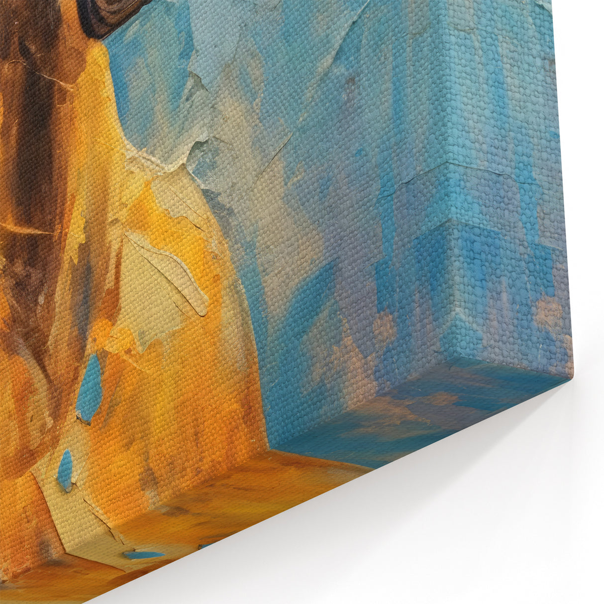 Golden Horse Glam Wall Art - Luxury Blue and Gold Decor for Chic Homes