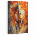Fiery Horse Glam Wall Art - Luxury Red and Gold Decor for Bold Interiors