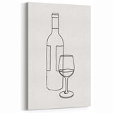 Bohemian Wall Art | Minimalist Wine Bottle Line Drawing | Modern Art Print