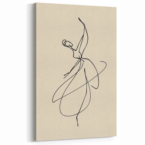Bohemian Wall Art | Graceful Dancer Line Drawing | Minimalist Art Print