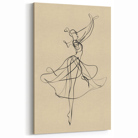 Bohemian Wall Art | Flowing Dancer Line Drawing | Elegant Minimalist Print