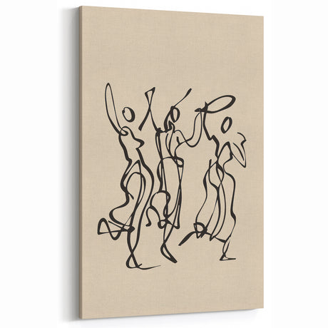 Bohemian Wall Art | Dancing Figures Line Drawing | Minimalist Art Print