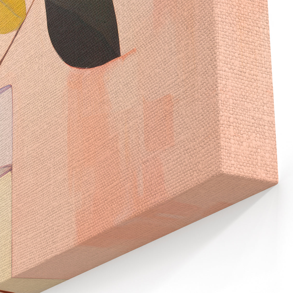 Maximalist Still Life Wall Art with Bold Leaves, Lemons, and Pastel Pink