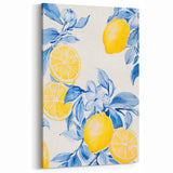 Maximalist Wall Art - Bold Lemon and Blue Foliage Decor for Vibrant Homes