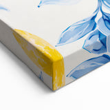 Maximalist Wall Art - Bold Lemon and Blue Foliage Decor for Vibrant Homes
