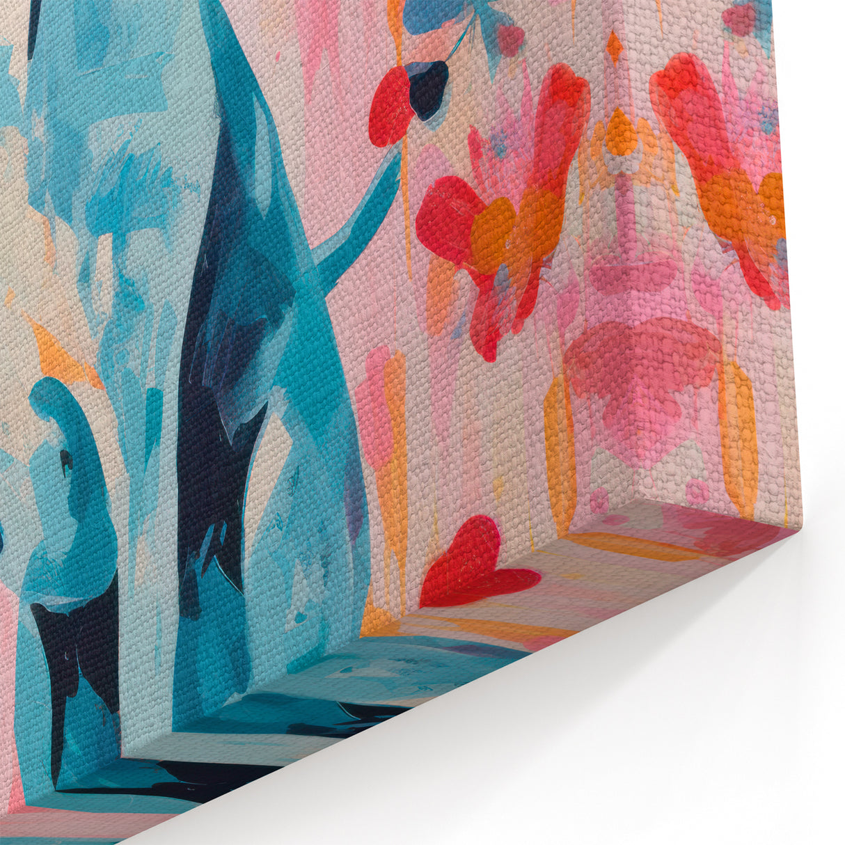 Maximalist Wall Art - Bold Dog Portrait with Floral Pink Background