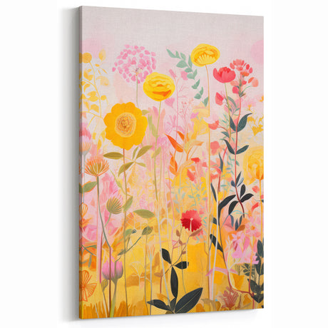 Maximalist Wall Art - Bold Floral Field with Vibrant Spring Colors