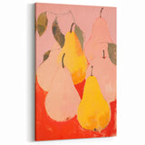 Maximalist Wall Art - Bold Pear Still Life with Pink and Yellow Tones
