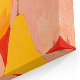 Maximalist Wall Art - Bold Pear Still Life with Pink and Yellow Tones