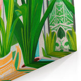 Maximalist Wall Art - Bold Tulip Garden with Vases and Vibrant Greenery