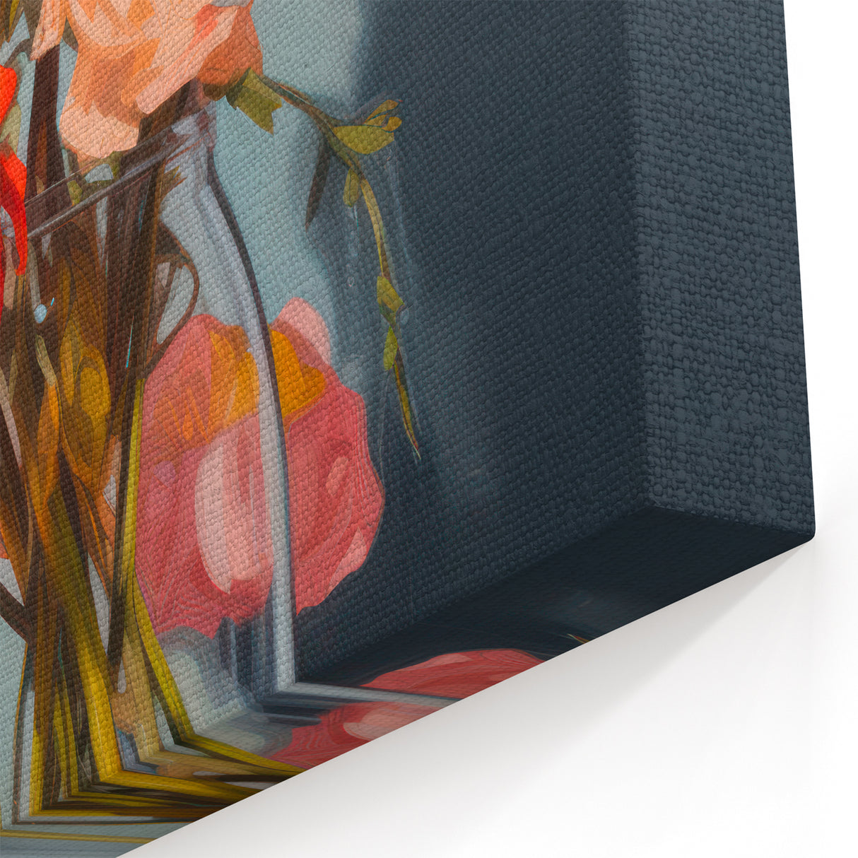Maximalist Wall Art - Bold Floral Bouquet in Glass Vase with Soft Hues