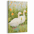 Maximalist Wall Art - Charming Geese in Lush Garden with Green Foliage