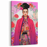 Maximalist Portrait Wall Art - Bold Feminine Elegance in Pink Floral Style