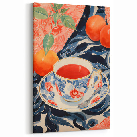 Maximalist Wall Art - Eclectic Bold Decor with Vibrant Tea Cup Design