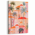 Maximalist Wall Art - Vibrant Mediterranean Cityscape with Palm Trees
