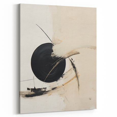 Minimalist Wall Art – Modern Abstract Black and White Circle Artwork