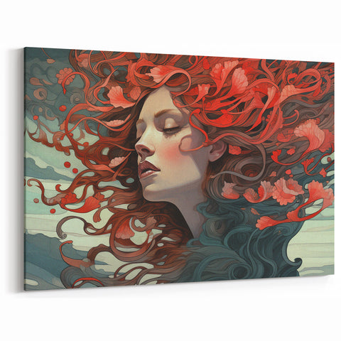 Electric Wall Art - Dreamy Abstract Portrait Painting - Modern Decor