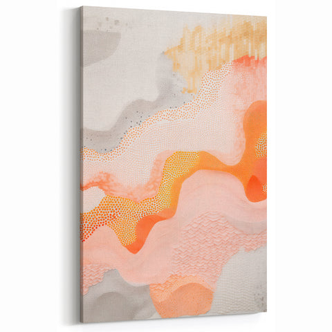 Maximalist Wall Art - Abstract Textured Design with Warm Peach Tones