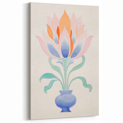 Maximalist Wall Art - Elegant Abstract Floral Design in Pastel Tones