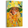 Maximalist Wall Art - Bold Retro Portrait with Vibrant Yellow Accents