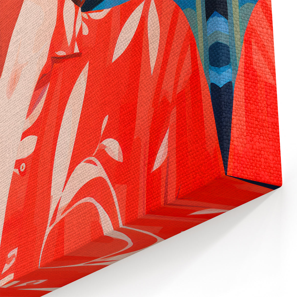 Maximalist Wall Art - Vibrant Tropical Portrait with Bold Red Accents