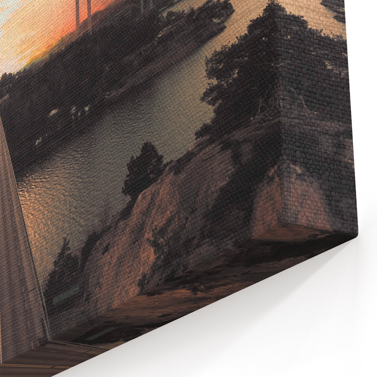 Sweden Wall Art - Sunset Over Scenic Swedish Bridge Nordic Landscape Art