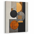 Abstract Geometric Wall Art – Modern Black, Gold, and Orange Design