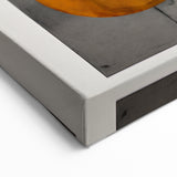 Abstract Geometric Wall Art – Modern Black, Gold, and Orange Design