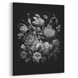 Electric Wall Art - Dark Floral Black and White Painting - Moody Decor