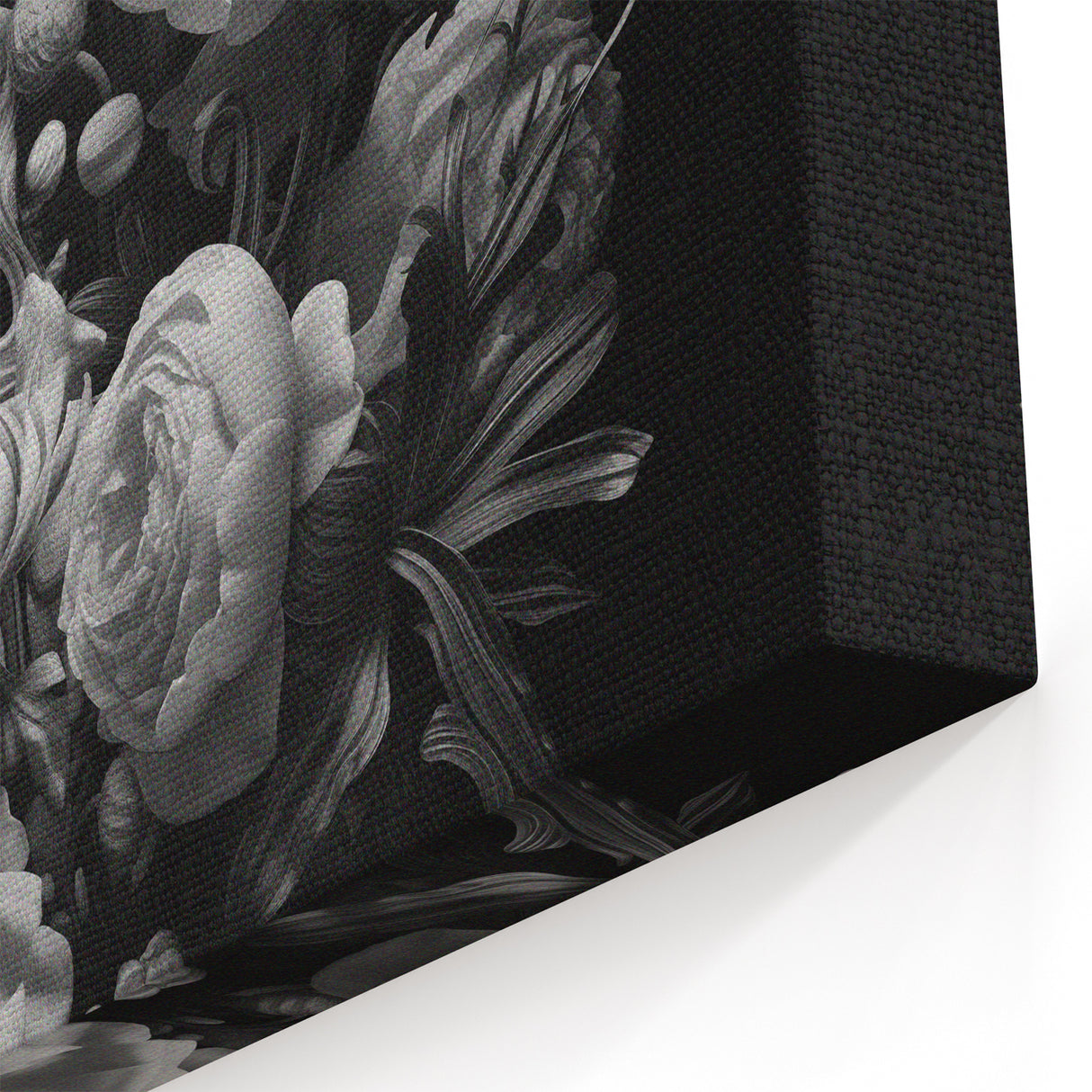 Electric Wall Art - Dark Floral Black and White Painting - Moody Decor