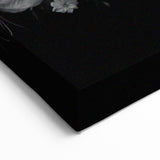 Electric Wall Art - Dark Floral Black and White Painting - Moody Decor